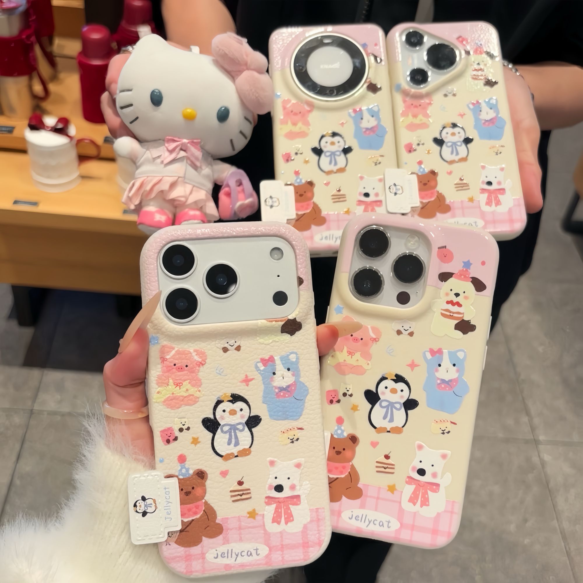 可爱小动物企鹅标签适用iPhone17/16手机壳苹果华为vivoppo小米14