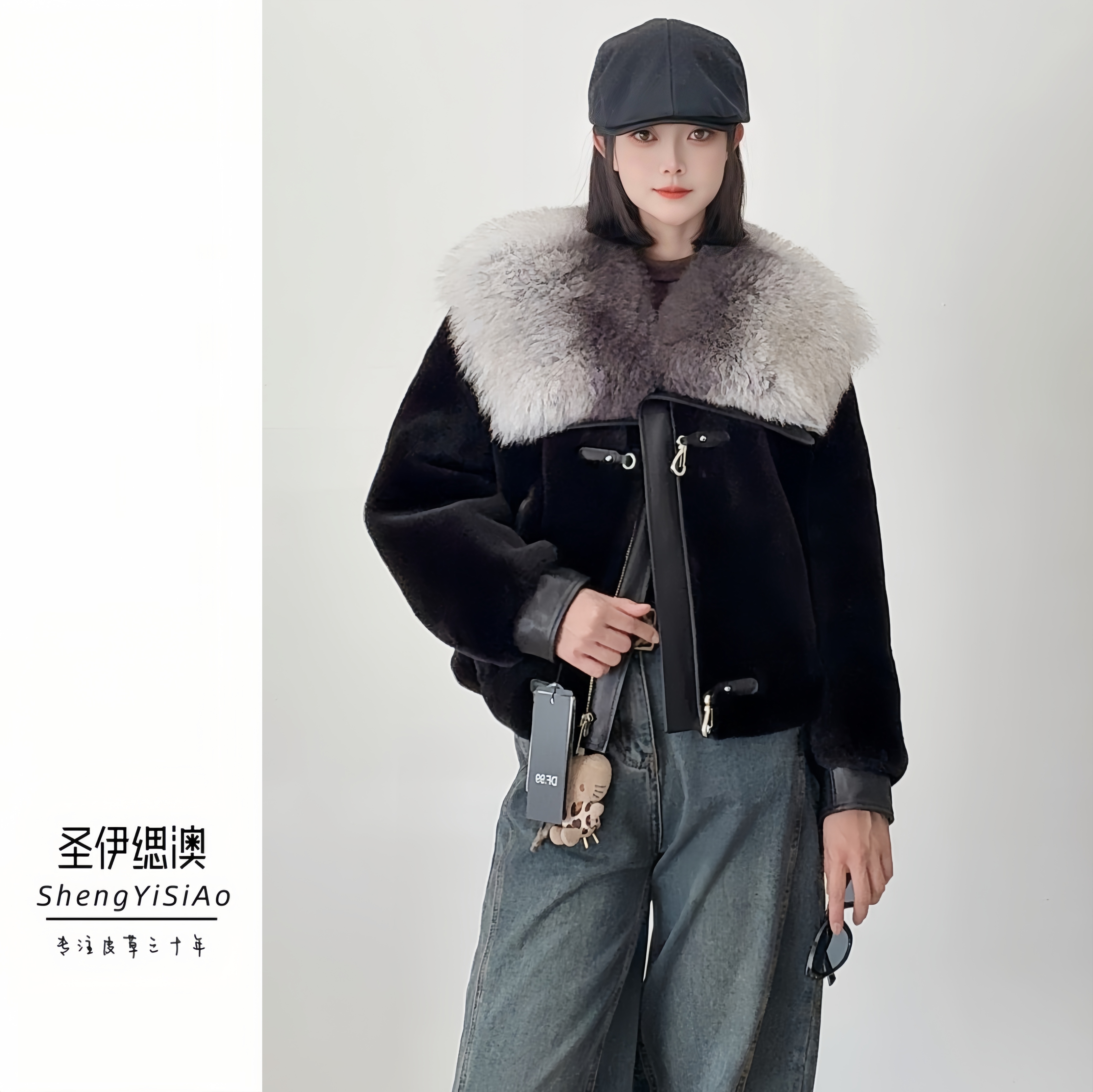 媛媛.Entrylux|25海宁新款女士皮毛一体外套皮草时尚百搭-99105