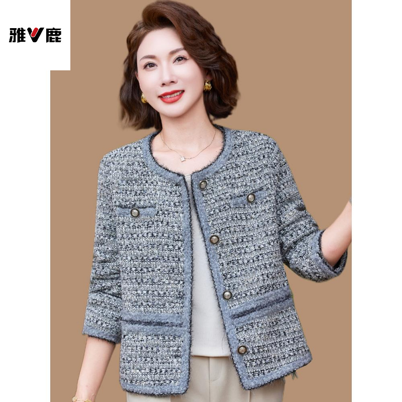 雅鹿【宋轶品牌代言】优选妈妈秋装小香风洋气外套2025新款中老年