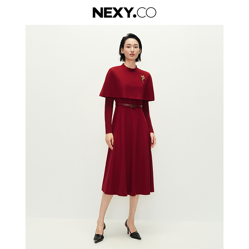 NEXY.CO/奈蔻2025新品（两件套）时尚轻奢中长款连衣裙XF06147A8