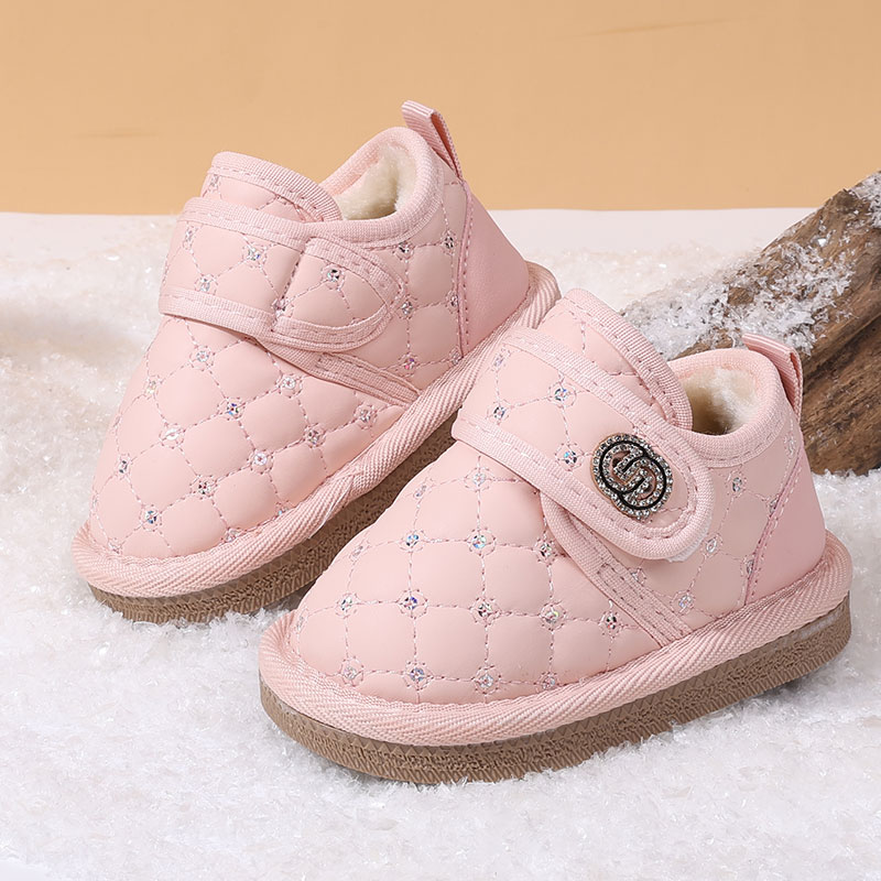 2025冬季新款宝宝雪地靴1-3岁婴儿学步鞋软底加绒保暖男女童棉鞋