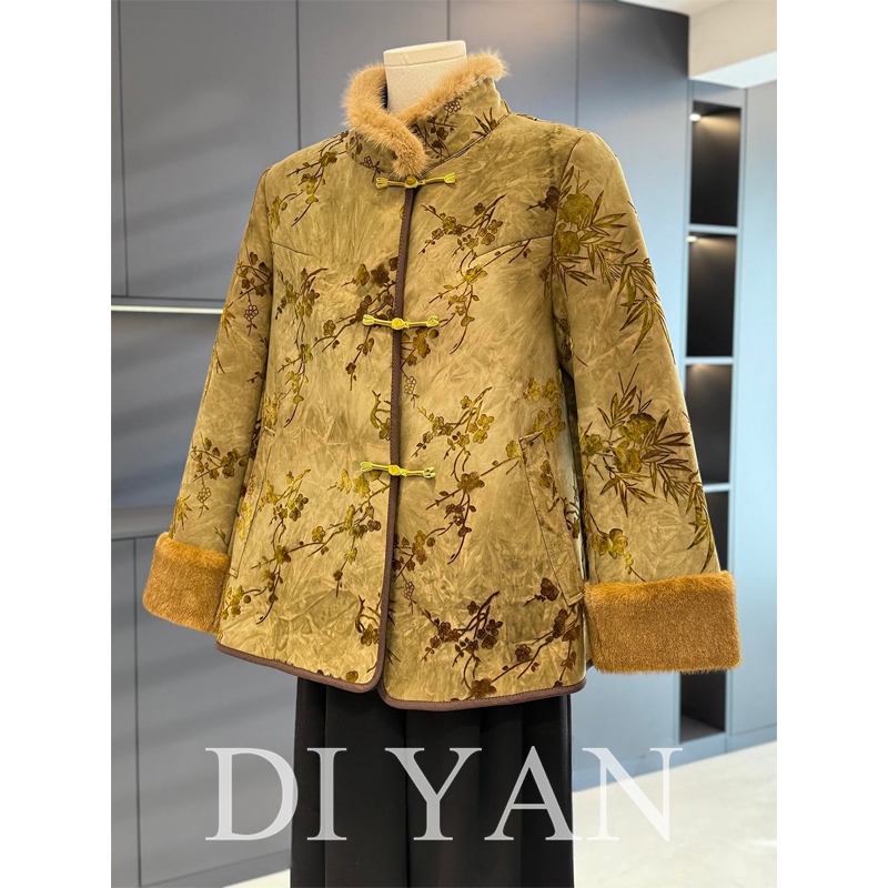 新中式国风妈妈装外套女立领冬装新款上衣气质百搭中老年棉服外搭