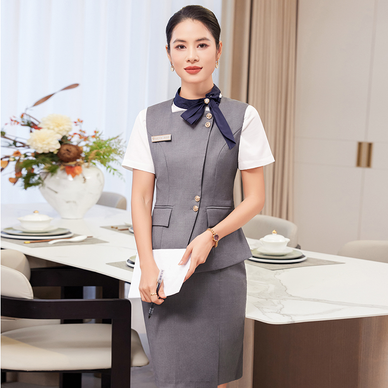 单件/套装酒店前台收银员销售物业女职业马甲餐厅服务员工装制服