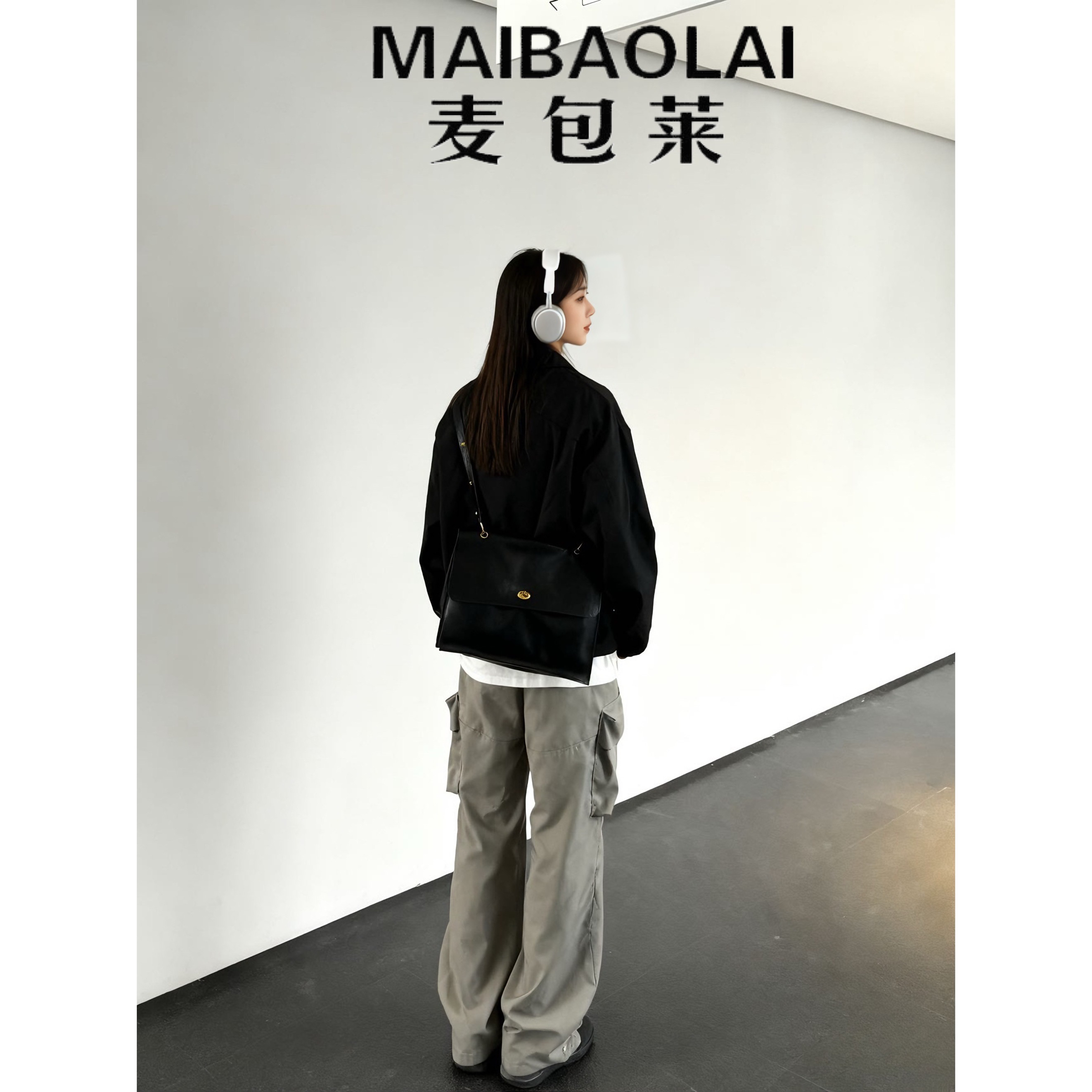 复古风皮质邮差包大容量休闲斜挎包男女通用托特公文包单肩通勤包