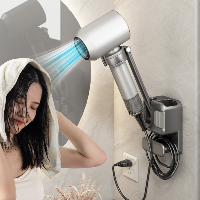 卫生间懒人吹风机支架免手拿风筒解放双手电吹风置物架壁挂免打孔