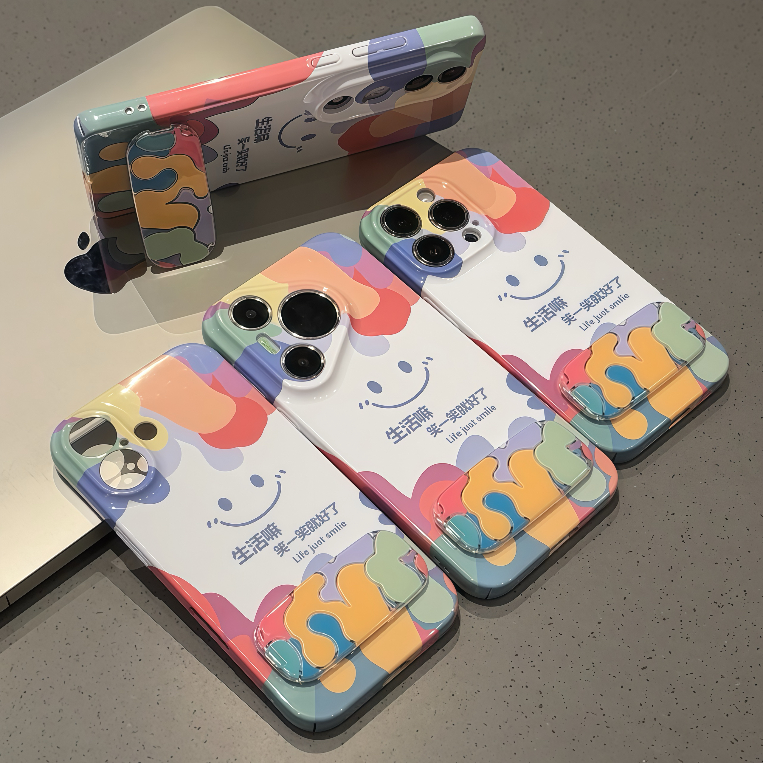 欧克里里微笑生活支架苹果16promax手机壳华为P70oppo小米15vivo