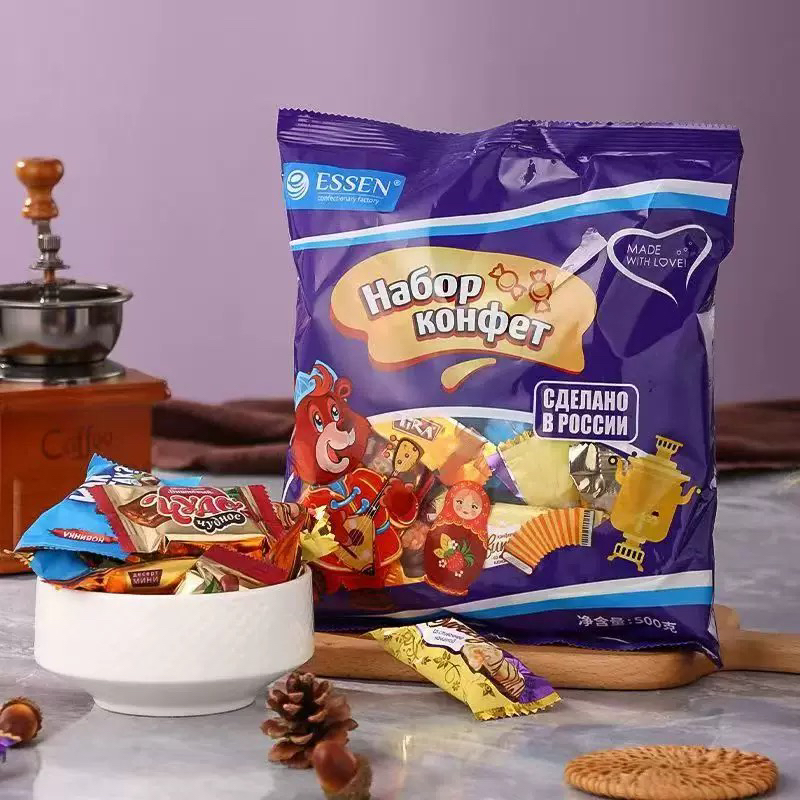 正品俄罗斯原装进口巧克力夹心混装糖果喜糖零食春节必备