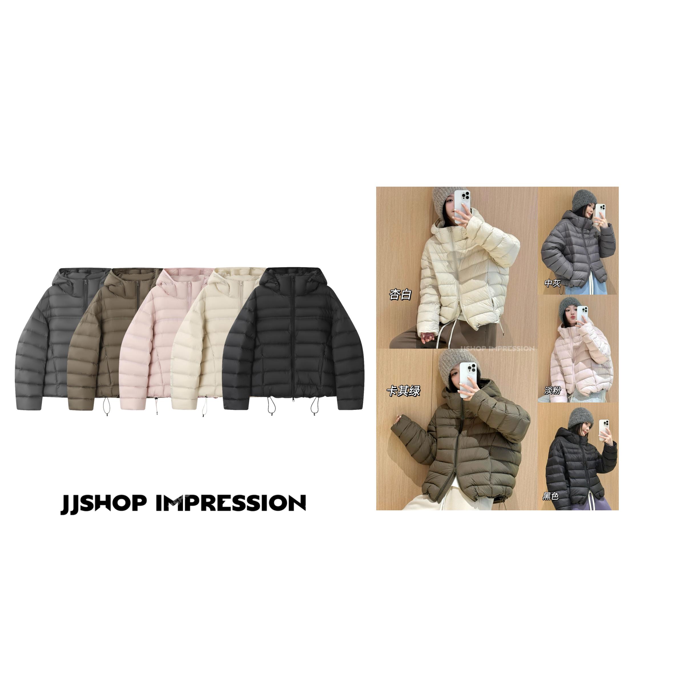 【排骨带帽羽绒服】JJSHOP IMPRESSION冬季加厚加绒保暖白鸭绒服