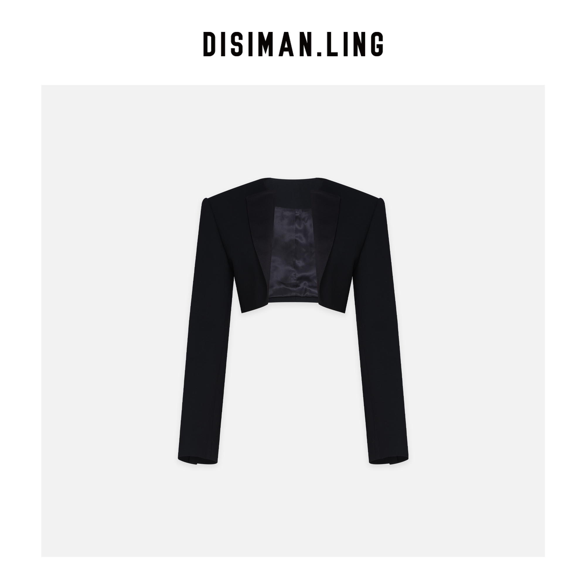 【迪丝嫚苓】绵羊毛黑色梭织外套休闲百搭原创设计小众优雅短款外套