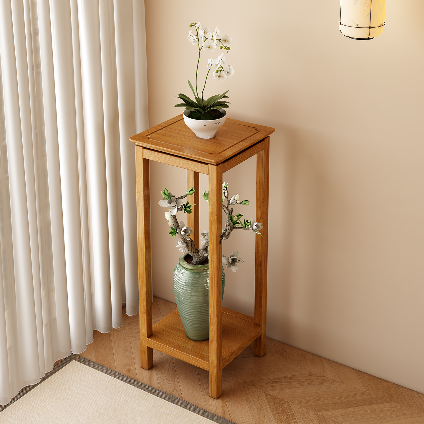 花架室内绿萝实木花架子客厅花架子客厅落地式架子阳台花盆置物架