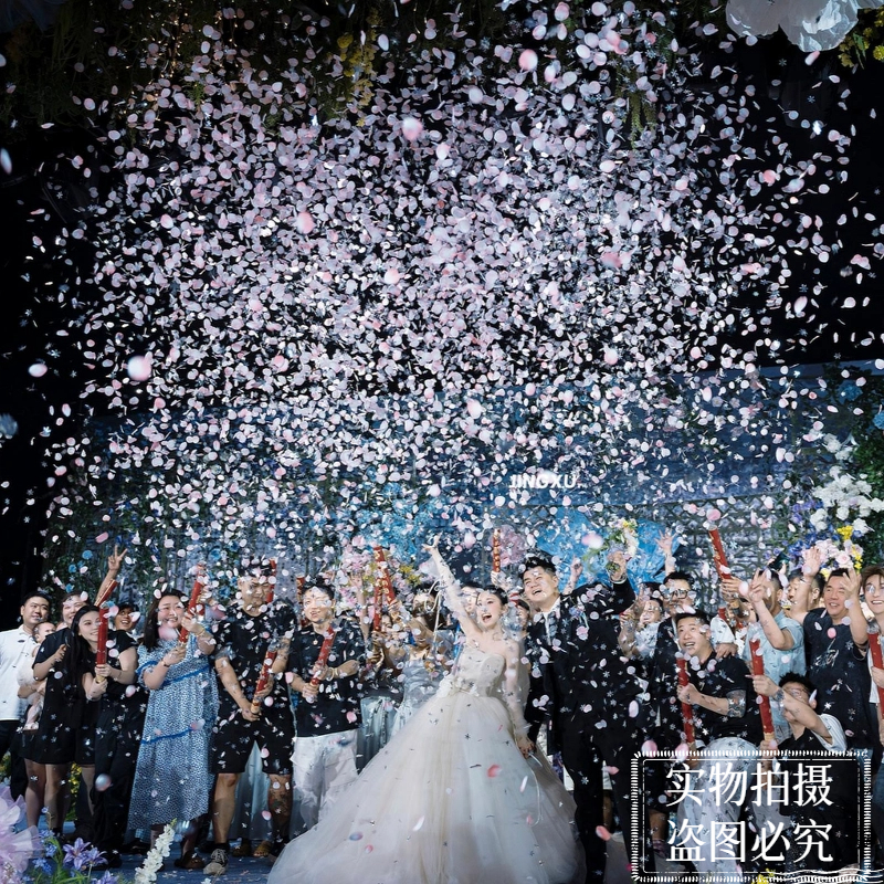 婚礼花瓣礼花筒结婚筒炮喷花筒浅粉花瓣雨手拧彩炮婚庆用品大全