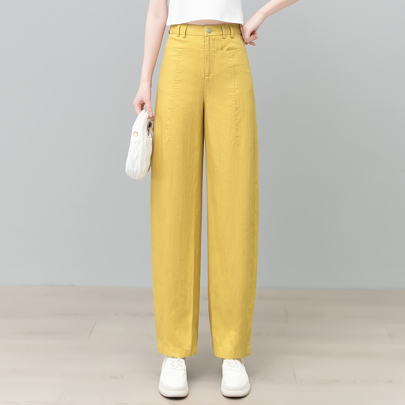 天丝亚麻香蕉裤女2025夏季新款薄款休闲显瘦垂感高腰窄版直筒裤子