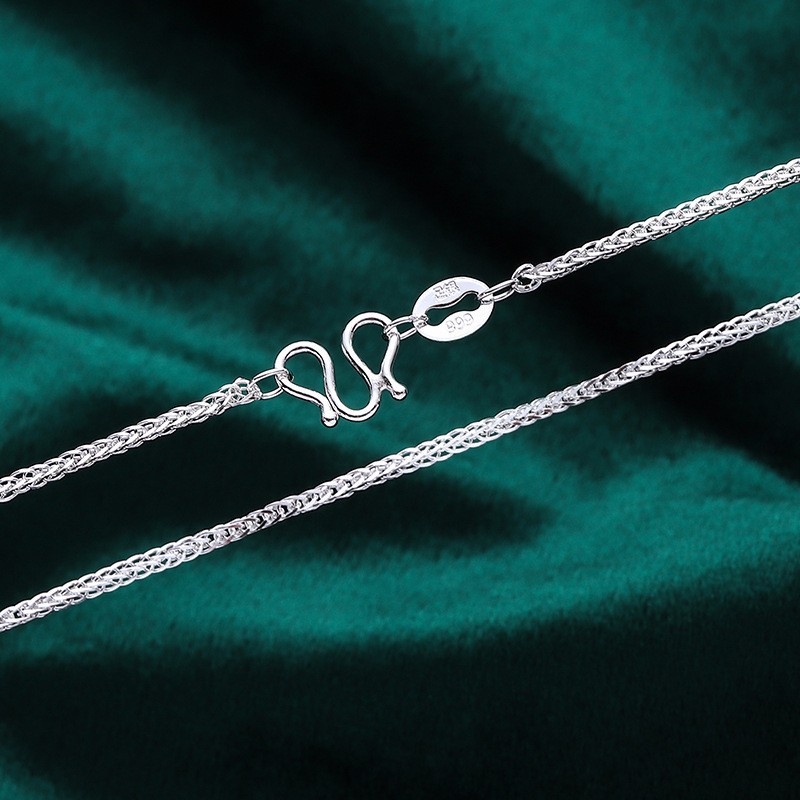 链子足银 999.9肖邦链1.2mm百搭项链M扣简约气质足银万能链银色