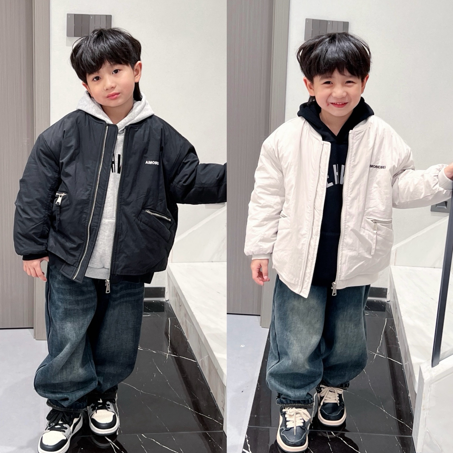 夹棉～儿童2025冬加厚夹棉棒球服外套男女童保暖刺绣夹克棉服