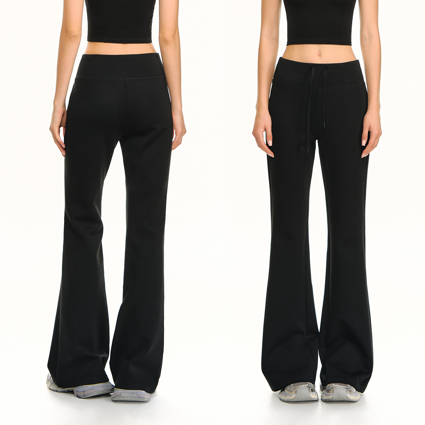 CLIMAX VISION立体宽腰头/修身显瘦弹力空气层微喇竹竿腿精休闲裤