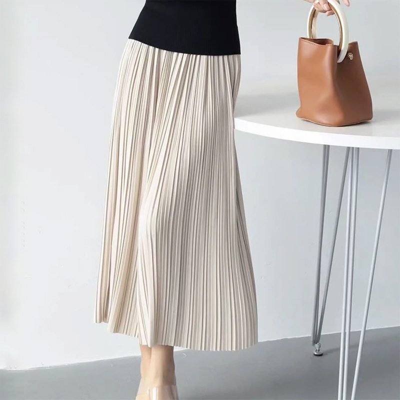 TUBREIT/图百年薄款重工百褶半身裙褶百搭显瘦赫本气质百褶裙裙子