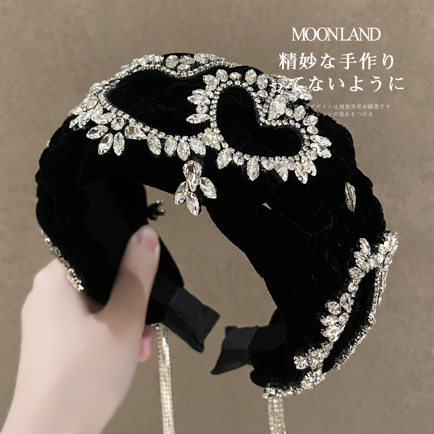 高颅顶轻奢水钻宽边发卡女款日常外戴洗脸发箍高级感洋气时尚发箍