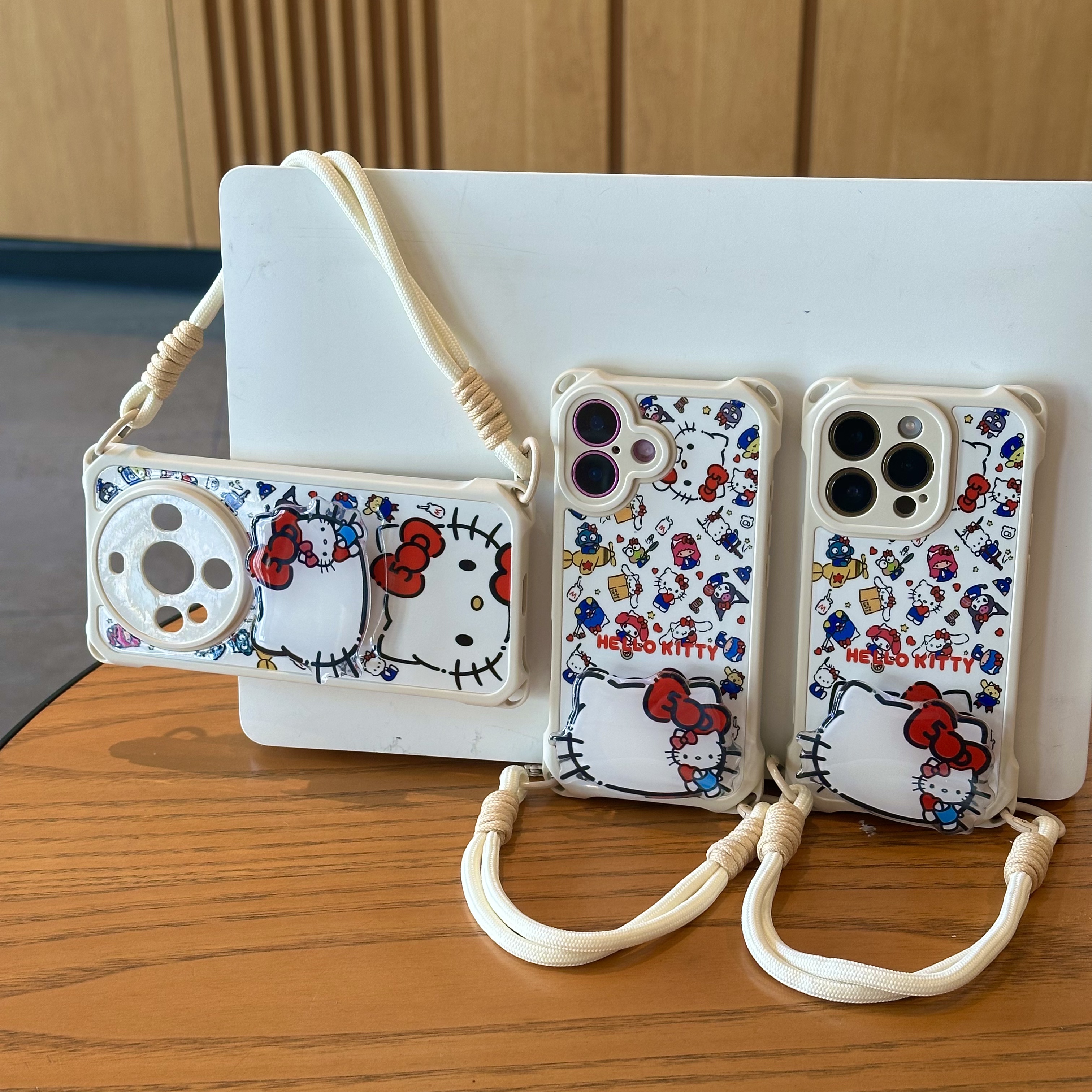 BANCA蝴蝶结凯蒂支架适用苹果16挂绳手机壳华为oppo小米15vivo套