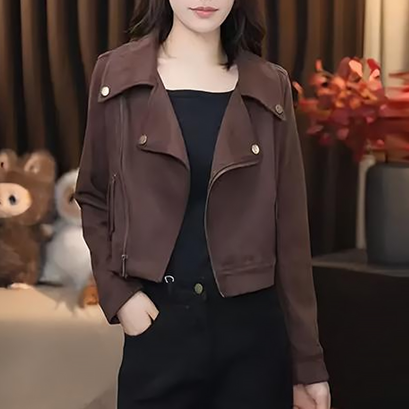 小个子美式复古高级感短外套女2025年春秋季新款减龄遮肉夹克上衣