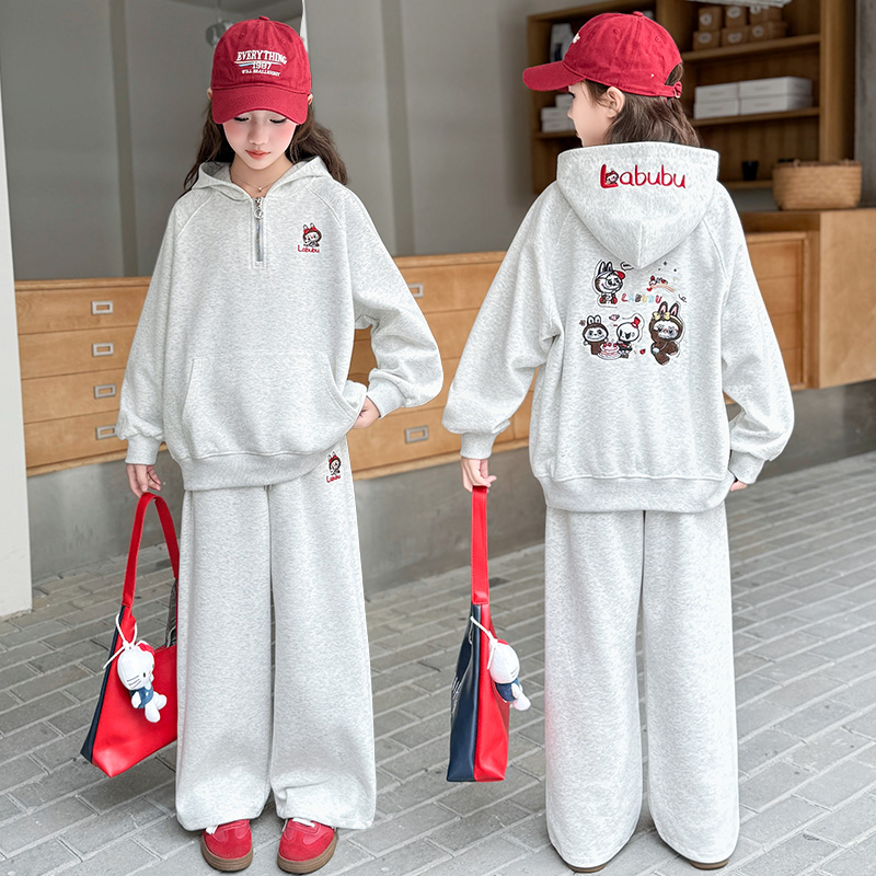 女童秋款套装2025新款儿童秋季休闲运动两件套中大童女孩洋气时髦