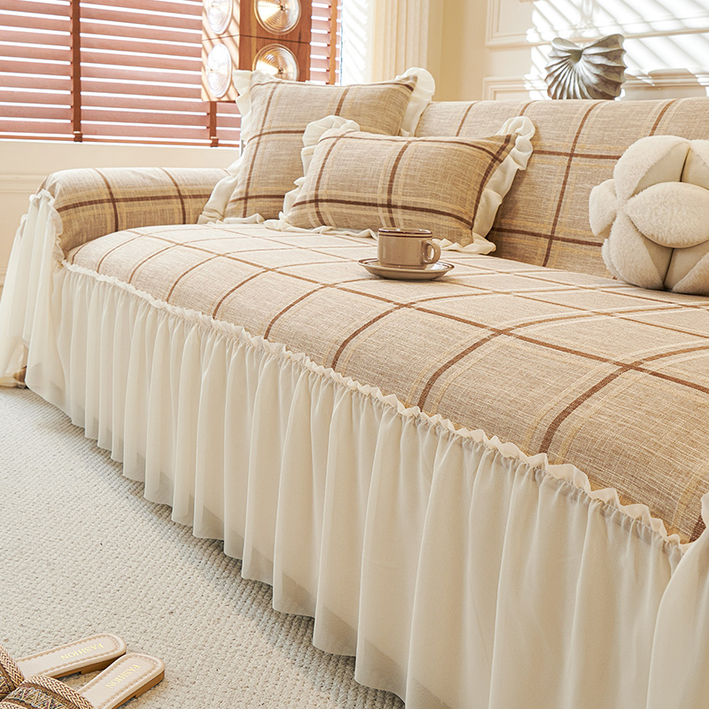 盖巾格韵奶油法式2025新款高级四季通用全包防滑万能套罩毯子