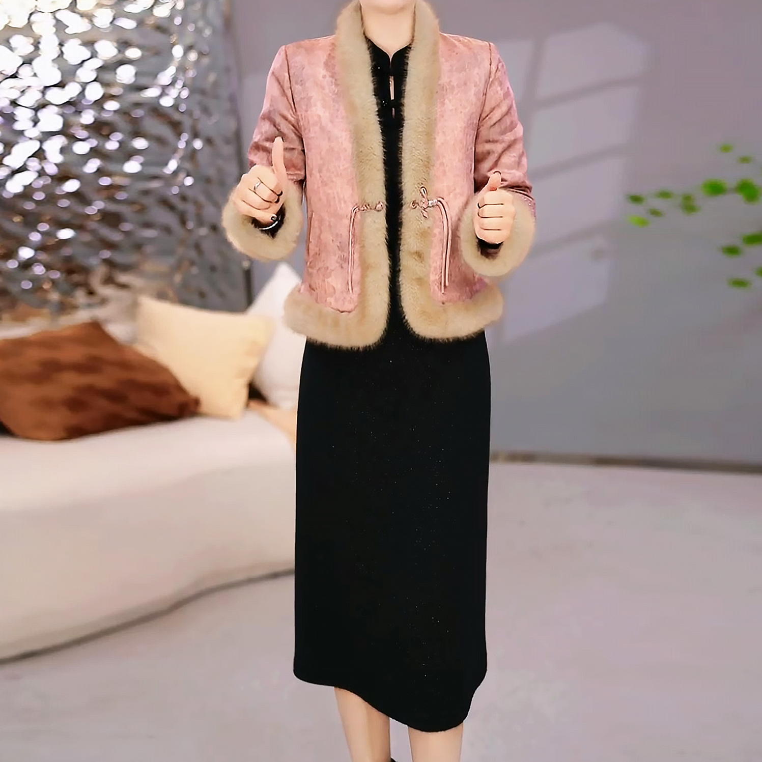 【上衣外套+连衣裙】加厚两件套2025新款气质秋冬新中式减龄女装裙