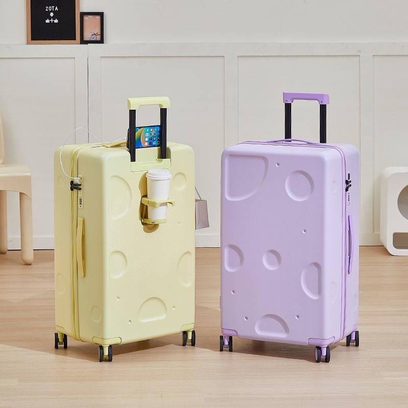 大容量潮流高颜值奶酪行李箱密码箱男女静音轮拉杆箱拉链旅行箱子