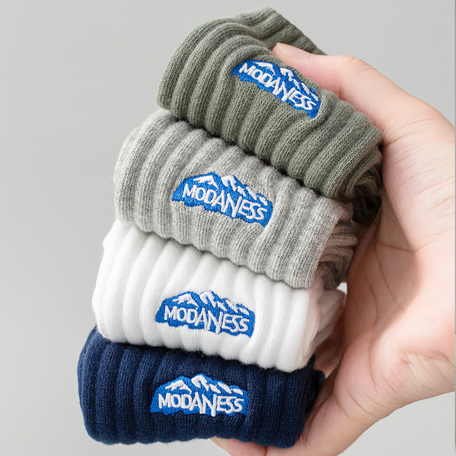 乔丹态极袜子男士纯棉线防臭吸汗中筒袜秋季运动男款黑色长袜青少