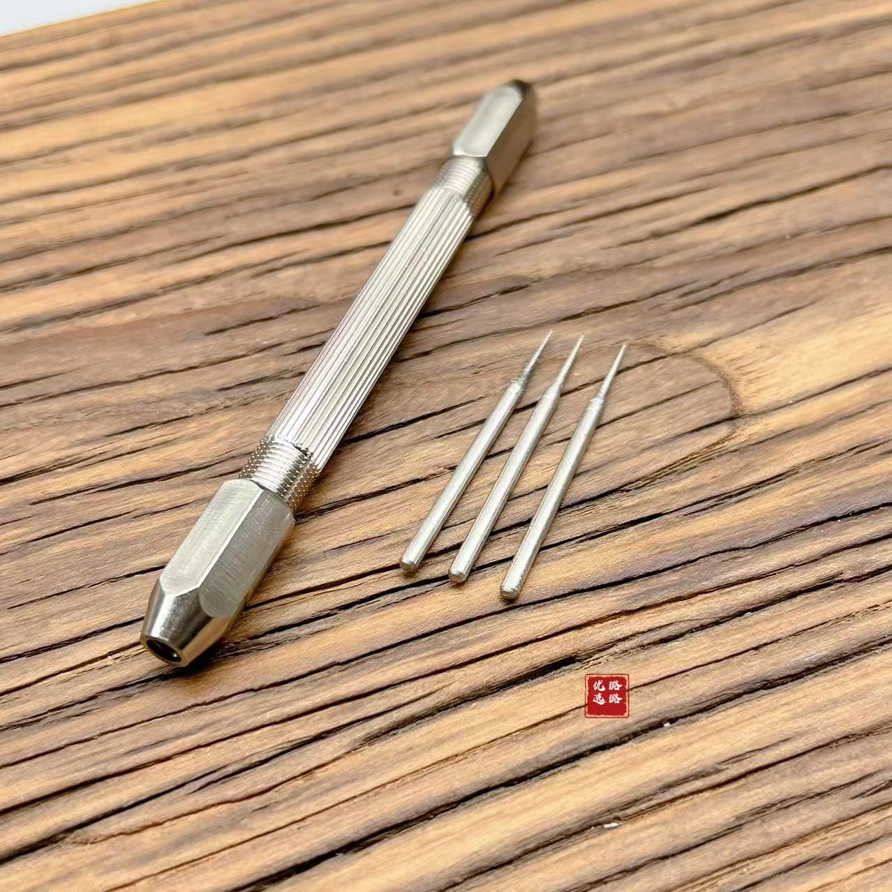 新款升级手动扣缝钢丝迷你手钻手捻钻文玩核桃金刚深缝清理打底用