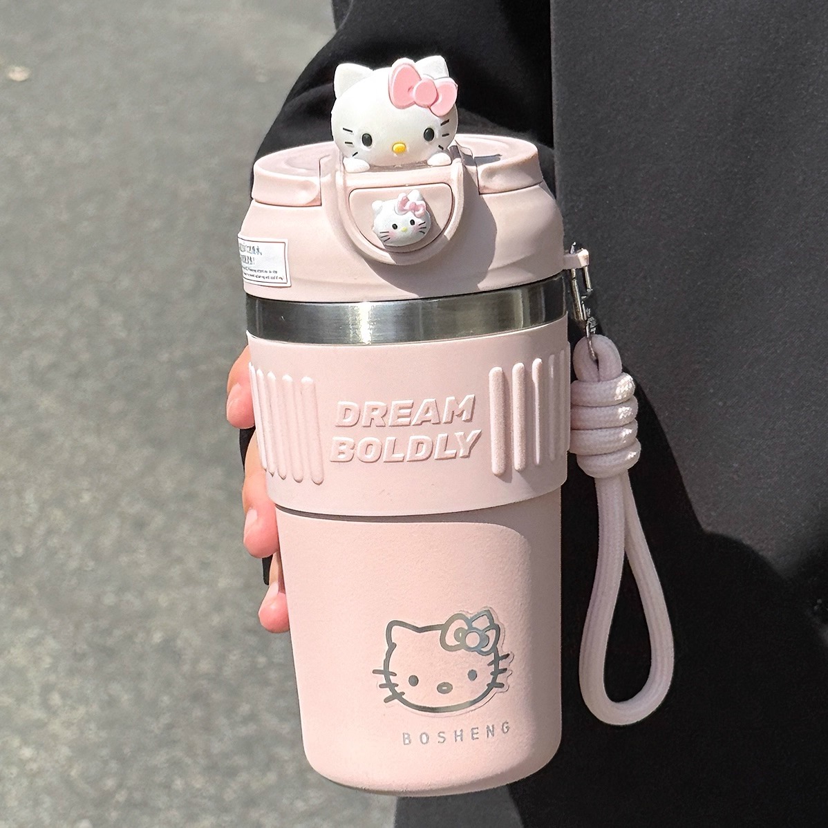 hellokitty保温杯保冷杯带吸管直饮口不锈钢杯子咖啡杯便携手提杯
