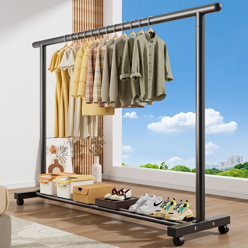 特粗32管挂衣架卧室衣帽架落地式阳台晾衣架室内家用可移动挂衣服