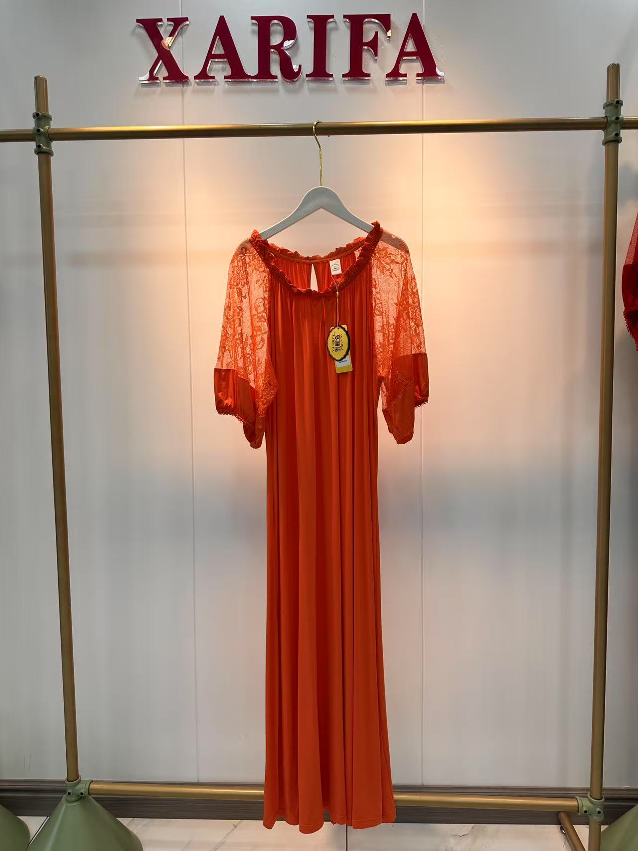 xarifa莫代尔蕾丝拼接女士大码睡裙连衣裙款宽松舒适3228