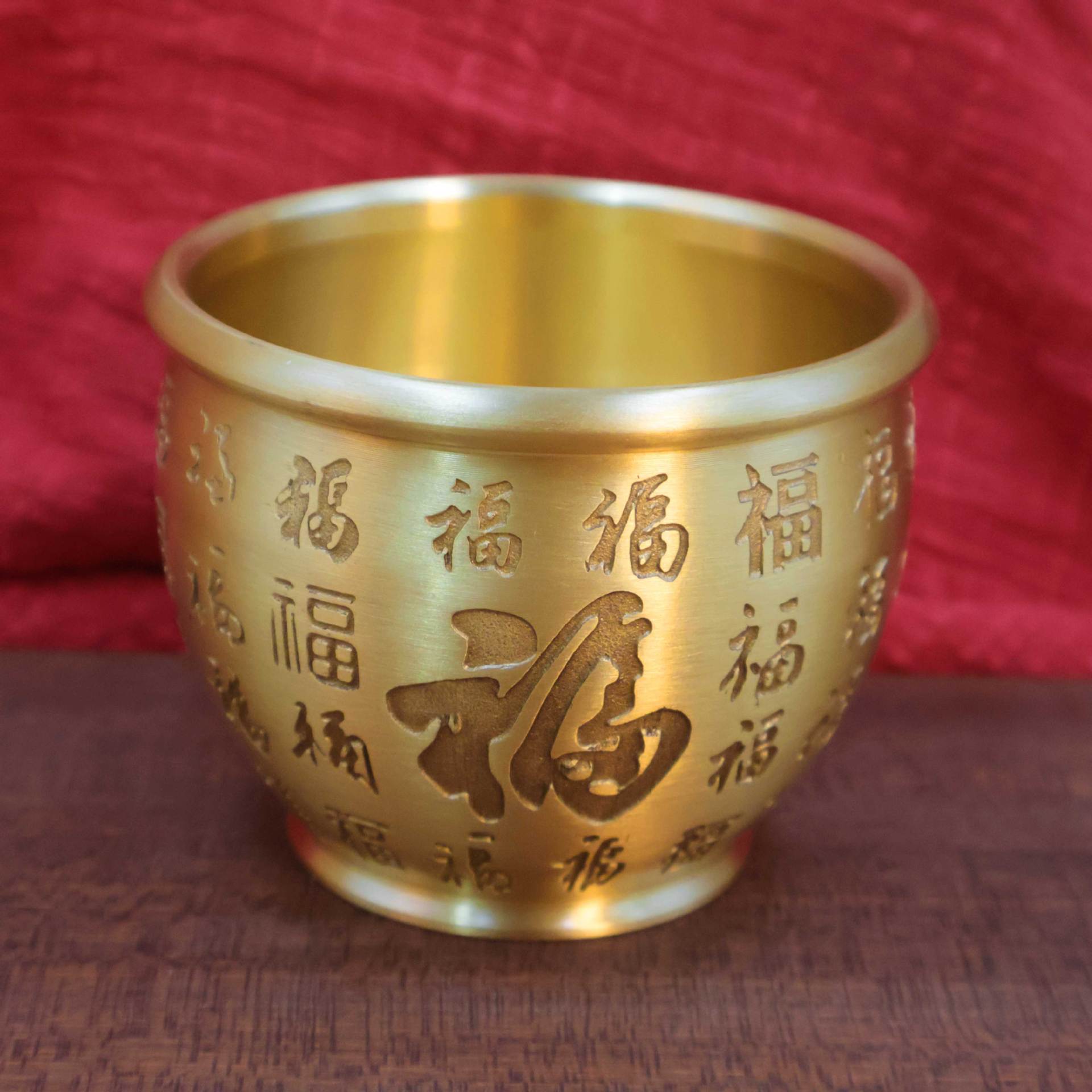 纯黄铜百福缸招财聚宝平安吉祥