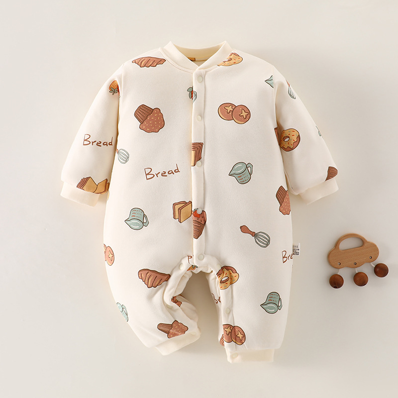 （200克棉花衣）婴儿连体衣秋冬加厚棉服爬服哈衣男女宝宝保暖衣服