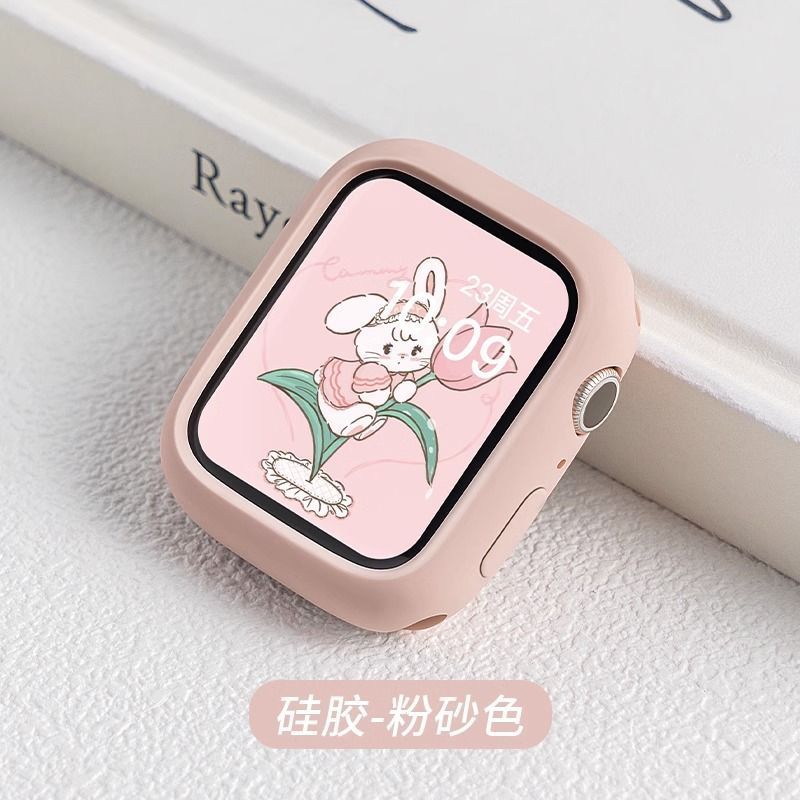 适用于苹果appleWatchS10/11S9糖果手表硅胶套亲肤S87-1se保护壳