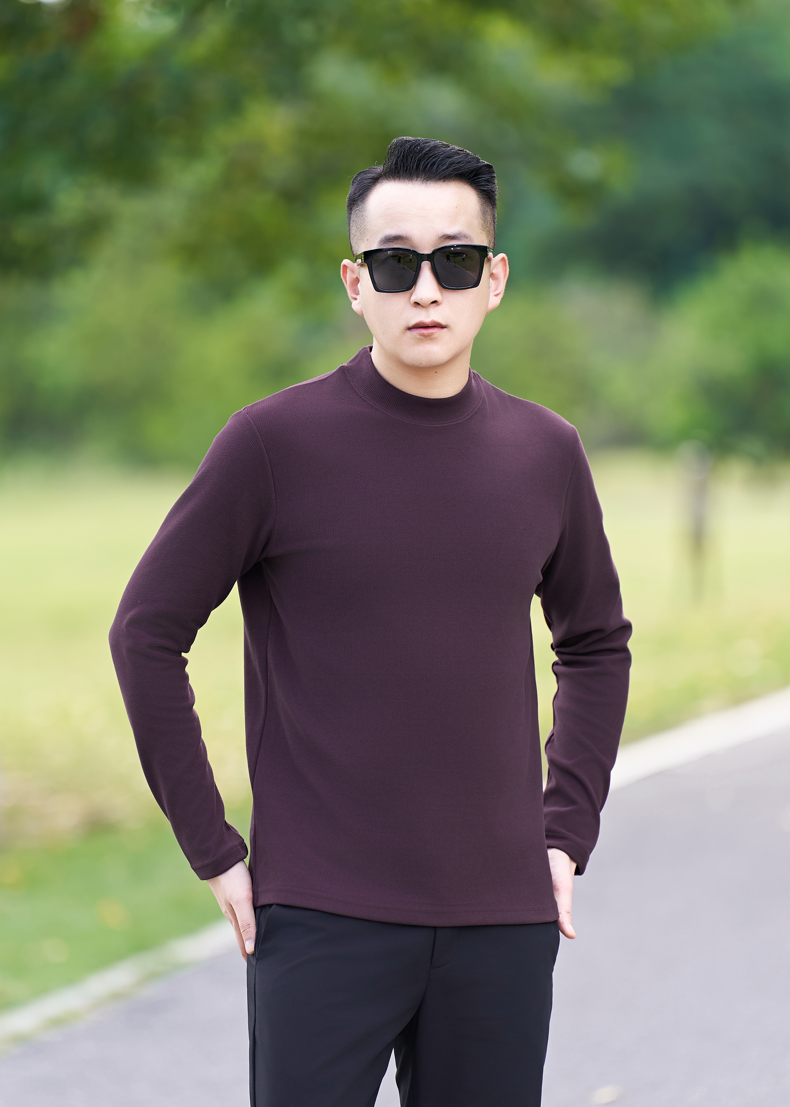 【羊绒蛋白保暖衣】秋冬款男士粗针竖纹保暖打底衫柔软亲肤时尚百搭