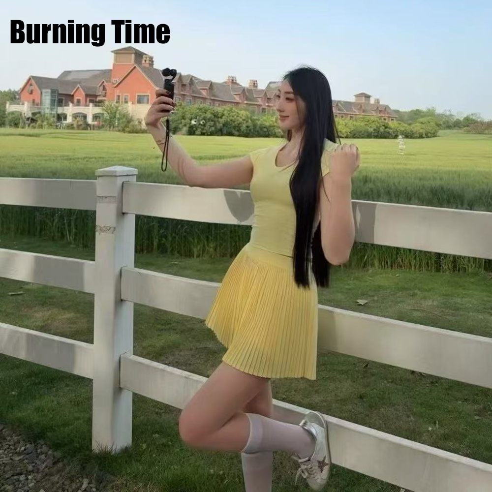 防晒UPF80+裸感百褶裙户外跑步速干运动短裙运动风羽毛球网球裙女