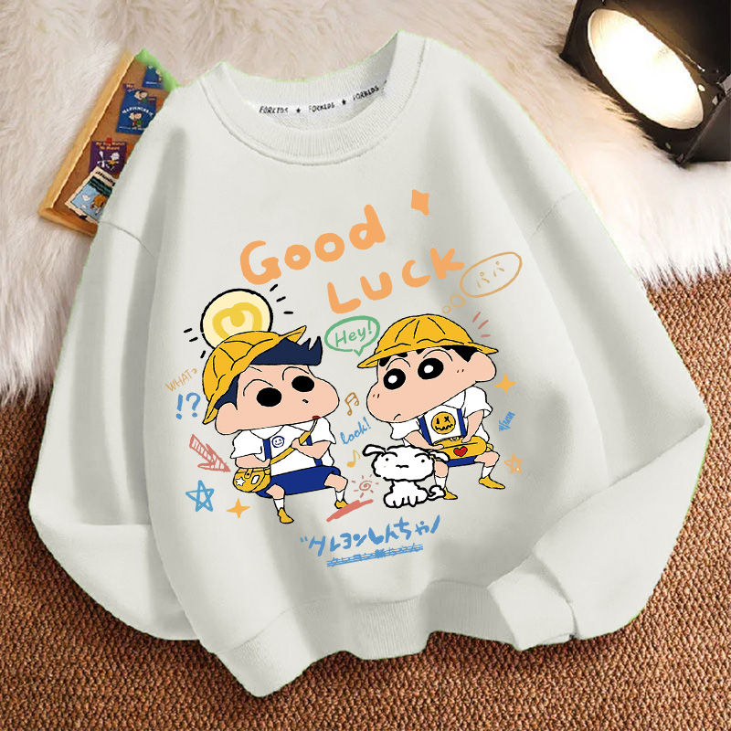 童装蜡笔小新春秋新款男女小中大儿童卫衣圆领加厚长袖宽松上衣服