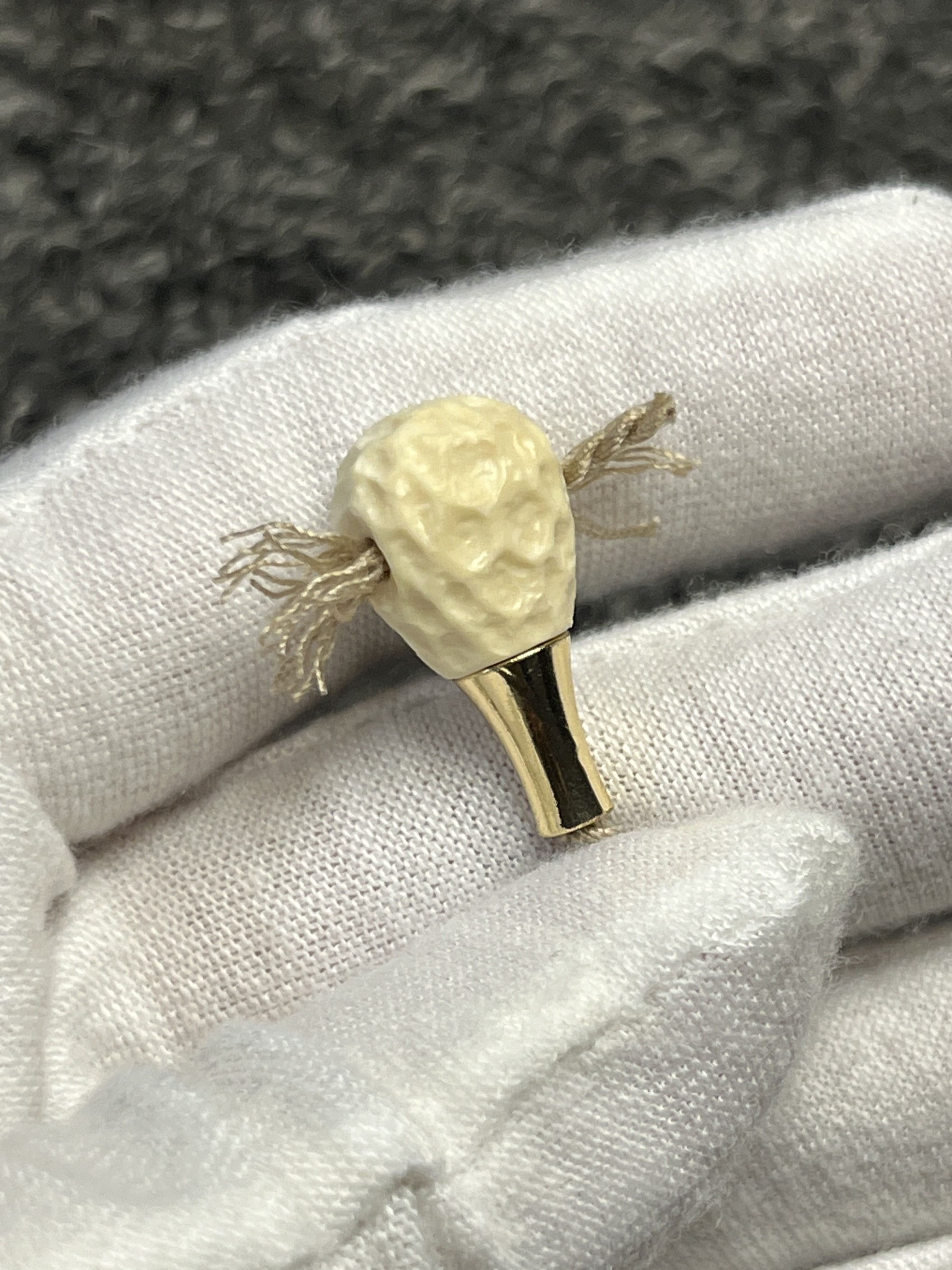 对孔10mm左右天然猛犸牙手工无相文玩手串三通猛犸三通文玩配饰