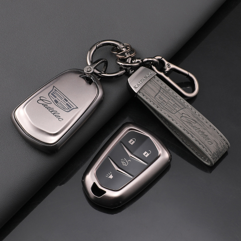 适用凯迪拉克ct5钥匙套xt5/xt4/ct6/xt6/atsl/ct4枪色TPU全包壳扣