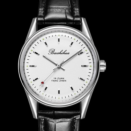 老品牌上海手表手动上弦机械表指针式复古夜光银色男士腕表