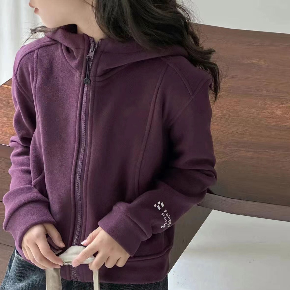 女童春秋季外套童装新款女孩校服内搭儿童打底衫弹力连帽潮牌百搭