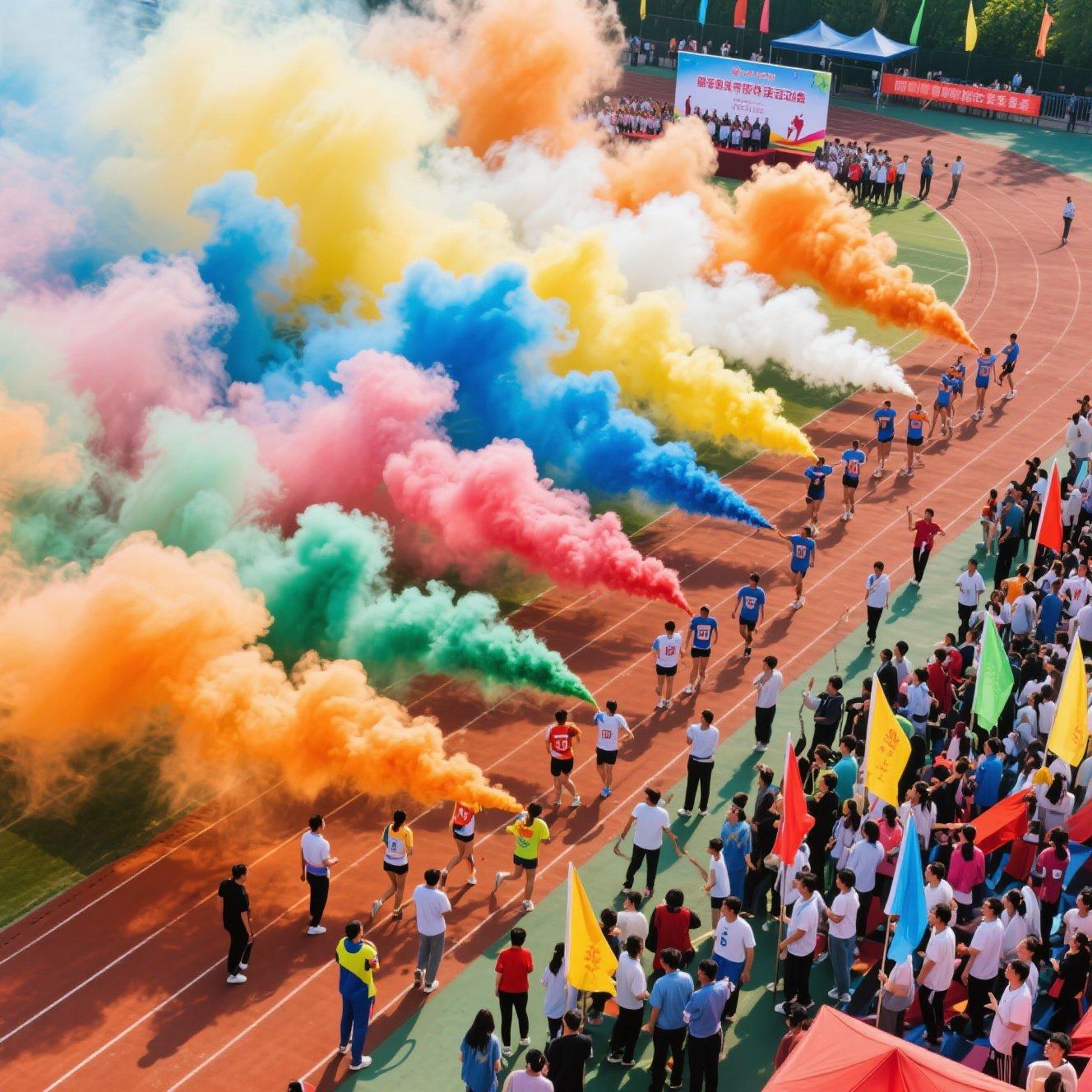 运动会校庆校运会庆典入场仪式超燃开学开幕式彩色烟雾教师节礼物