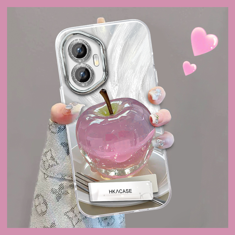 适用于荣耀300精孔羽纱晶莹粉苹果网红个性创意支架全包手机壳女