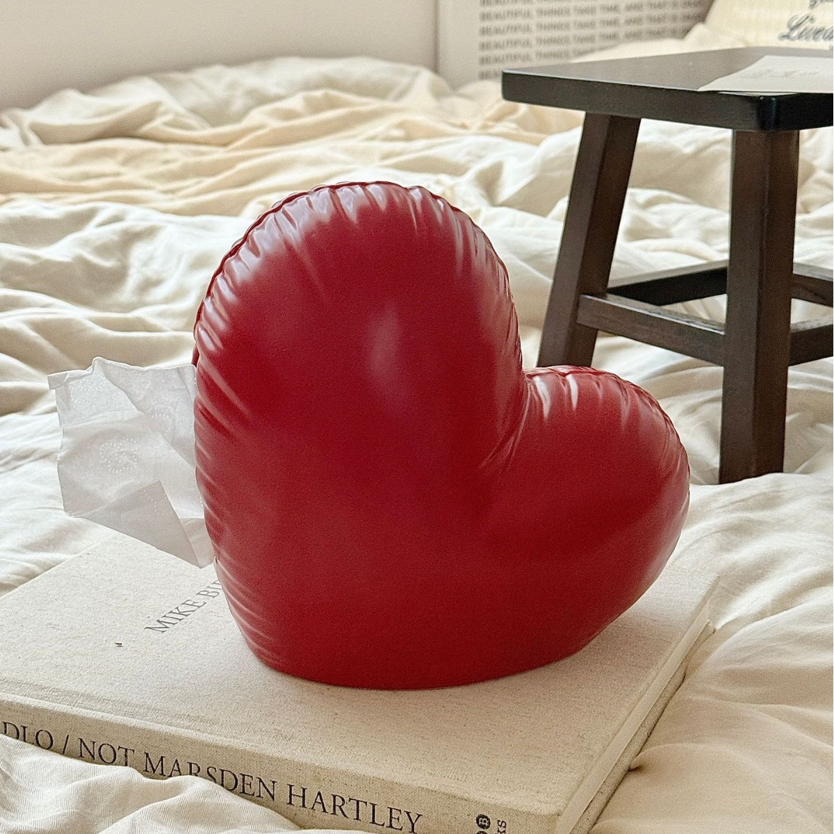 盈璨新款少女心爱心客厅桌面摆件办公室结婚庆心形纸巾盒情人节日