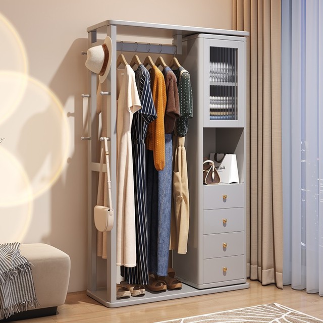 旋转全身镜一体衣帽架家用卧室落地多功能实木挂衣架置物架置物架