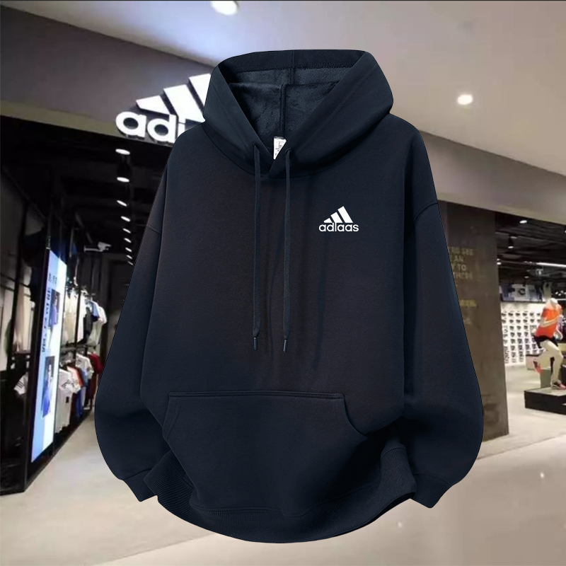 奥莱专柜秋冬季连帽卫衣男士新款休闲运动加绒加厚重磅长袖帽衫