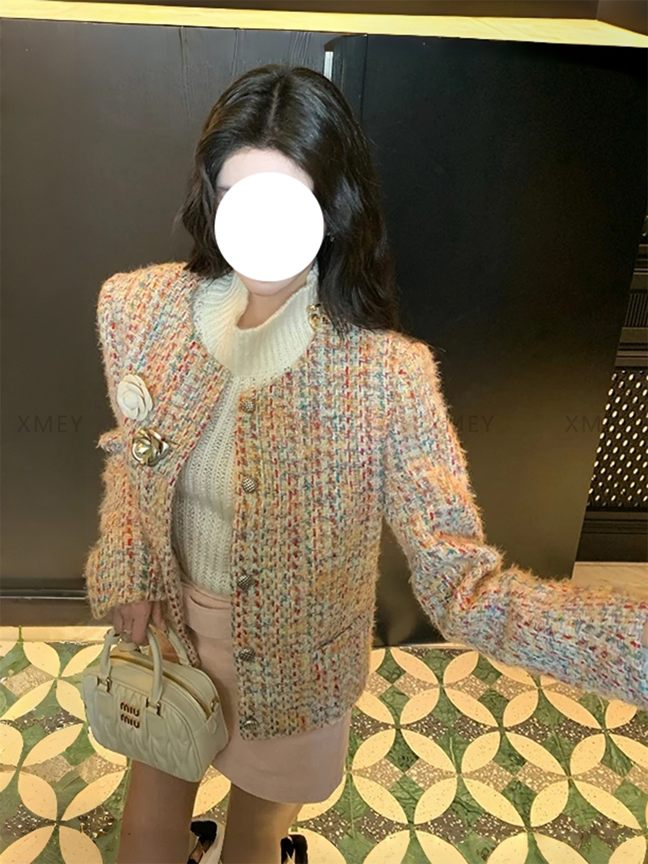 【XMEY】2025初秋时尚新款纯欲风有质感厚外套优雅小香风外套女休息