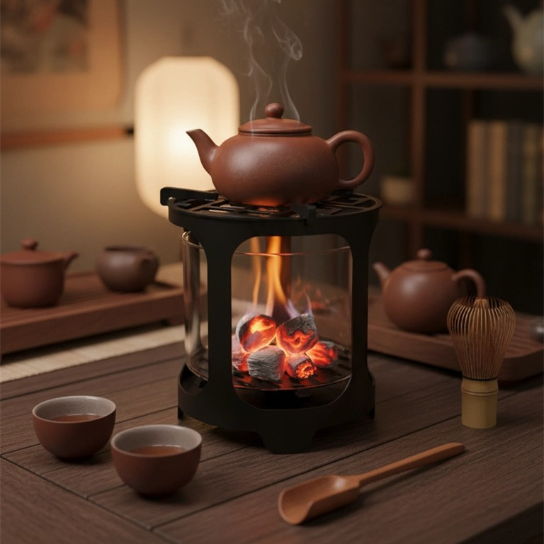 匠新生活原创围炉煮茶家用耐高温玻璃观火炭炉茶户外露营烧烤火炉