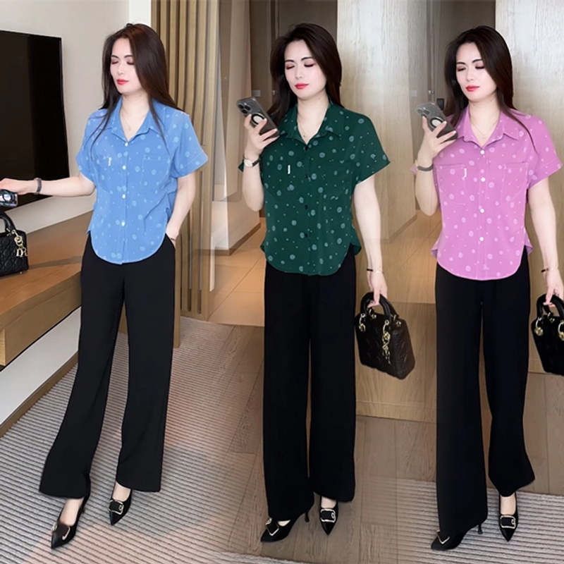 夏季穿搭衬衫休闲时尚洋气气质显瘦减龄女神短袖上衣显瘦衬衫网红